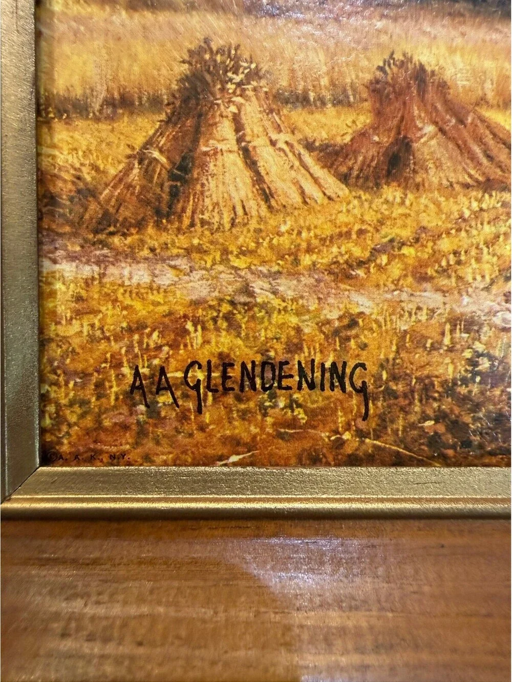 Framed Landscape Painting Signed by A.A. Glendening